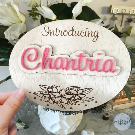 Baby Announcement Disc - Flowers