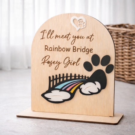 Pet Memorial Plaque - Ill meet you at Rainbow Bridge