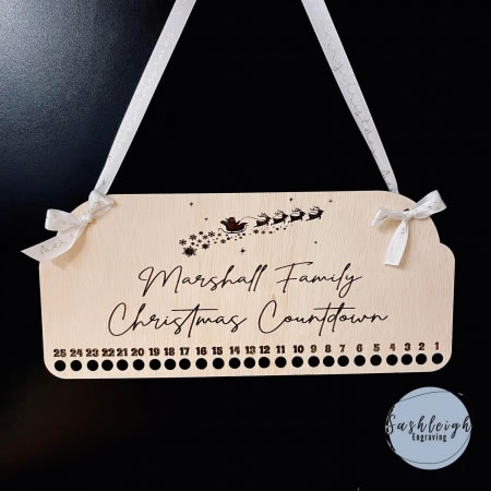 Christmas Countdown Candy Cane Personalised