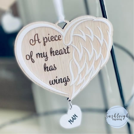 A piece of my heart has wings ornament