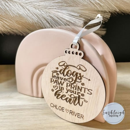 Dogs Leave Paw Prints Pet Memorial Ornament