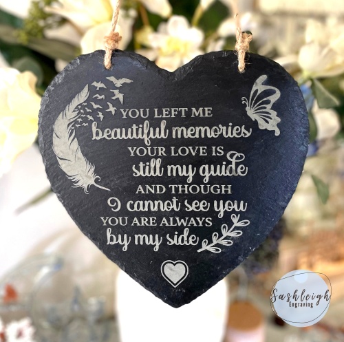 Memorial Slate Heart