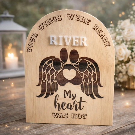 Memorial Pet Plaque - Your Wings were ready