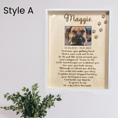 Memorial Pet Frame - God saw you getting tired