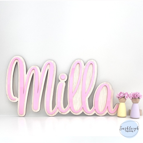 Kids Name Layered Wall Decor