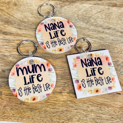 Mum Life Nan Life Keyring Bag Tag