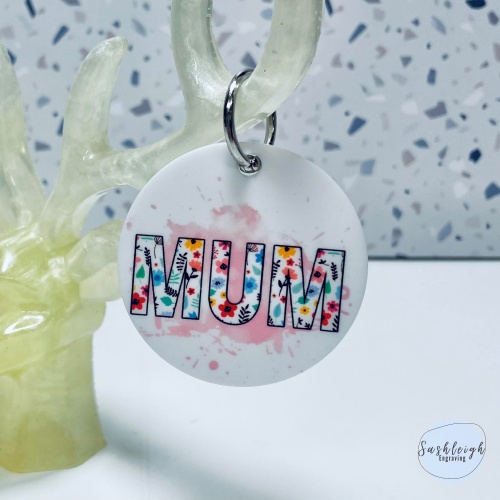 Mum floral Keyring