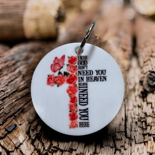 Memorial Keyring - I wish God didnt need you