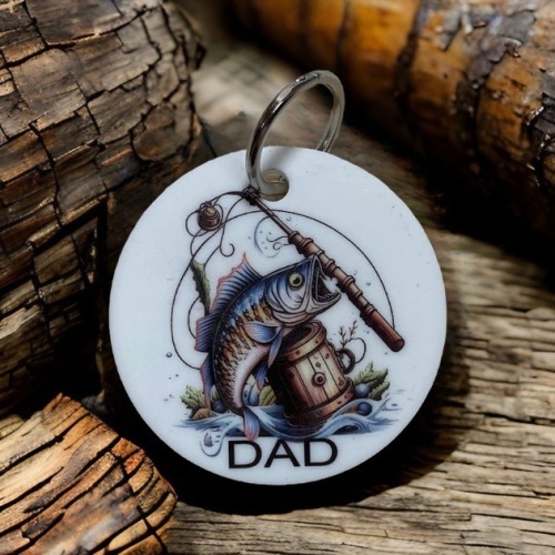 Dad Fishing Keyring