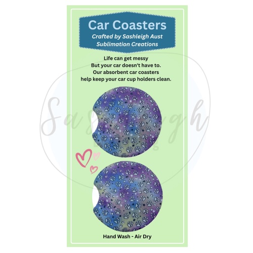 Paw Print Car Coasters