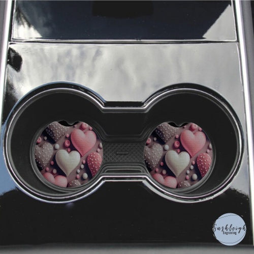 Hearts 3D Car Coasters
