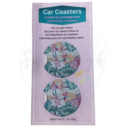 Leaves Design Car Coasters
