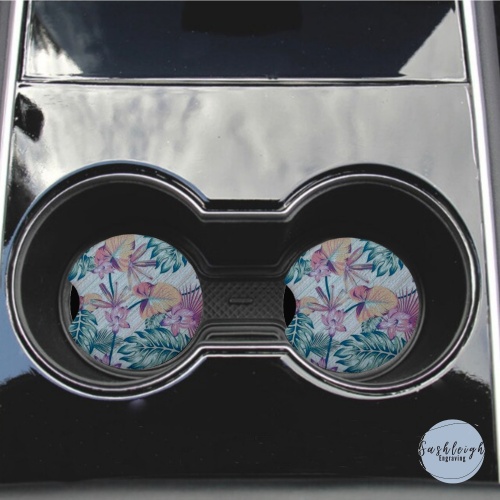 Leaves Design Car Coasters