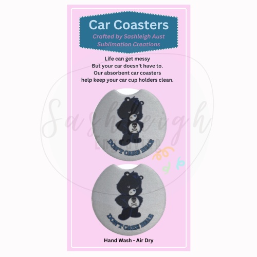 Dont Care Bear Car Coasters