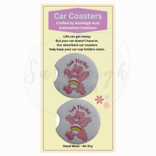 Fuck this Shit Care Bear Car Coasters