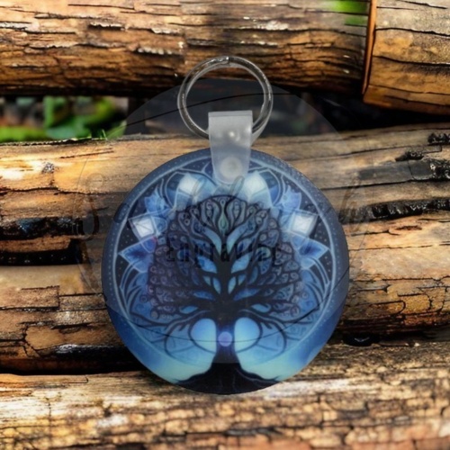 Tree of Life Blue Keyring