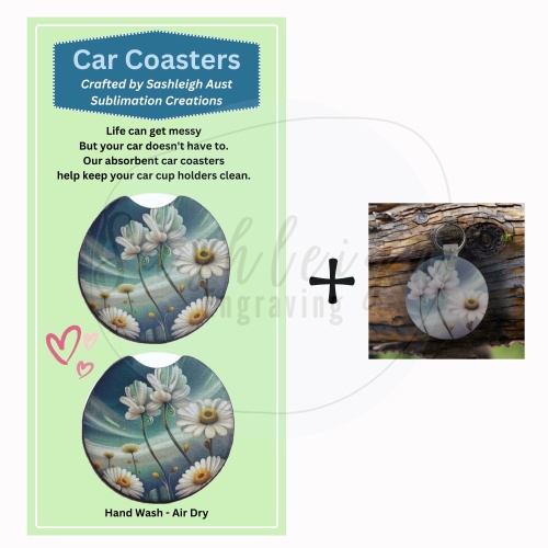 Gift Set - Car Coasters and Keyring