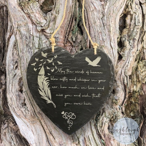 Memorial Slate Heart