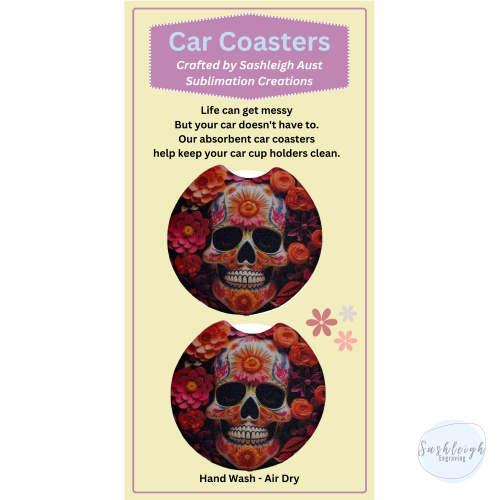 Skull Car Coaster Set