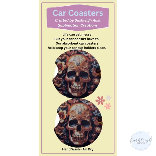 Skull Car Coaster Set