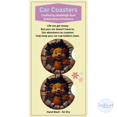 Bear Car Coaster Set