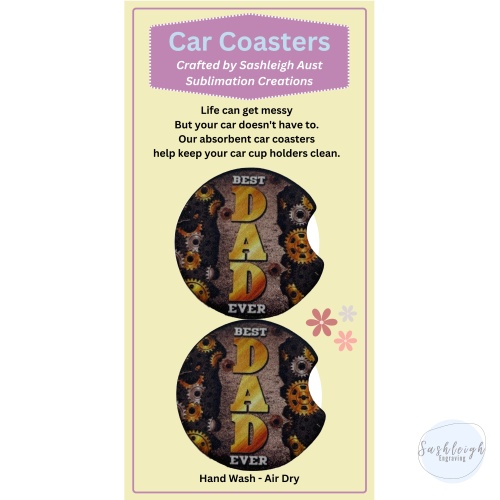 Best Dad Car Coaster Set