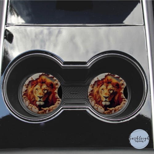 Lion Car Coaster Set