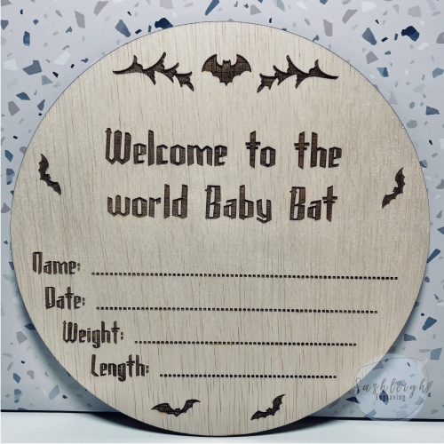 Baby Announcement Disc - Baby Bat