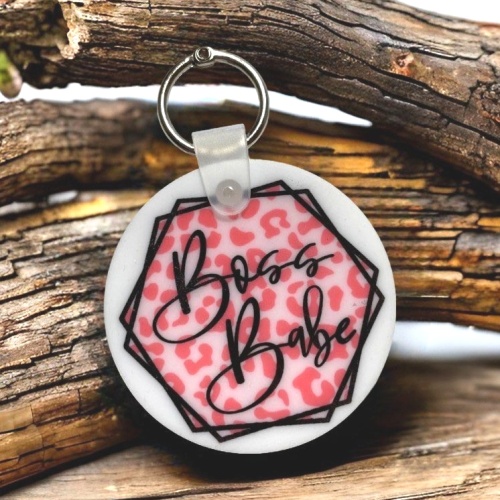 Boss Babe Keyring -Pink