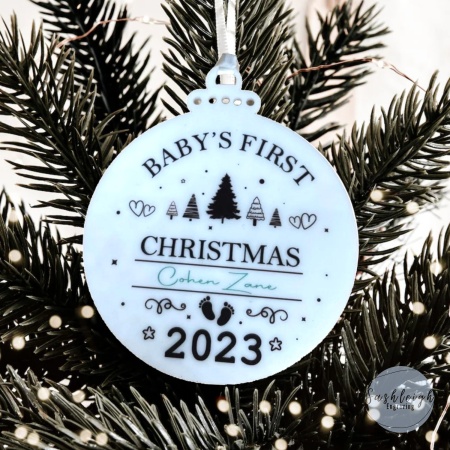 Babys First Christmas Ornament Personalised