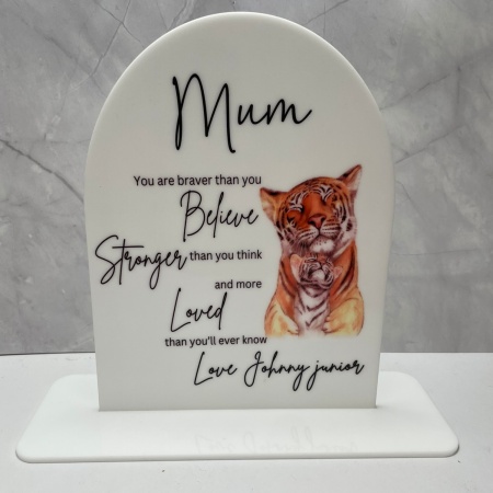 Mum Gift Plaque - Tiger