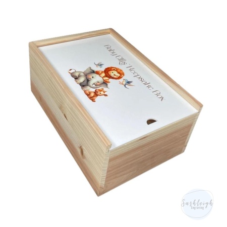 Baby Keepsake Box - Lion, Elephant, Rhino