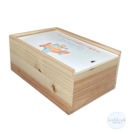 Baby Keepsake Box - Bear and Plane