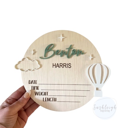 Baby Announcement - Hot Air Balloon