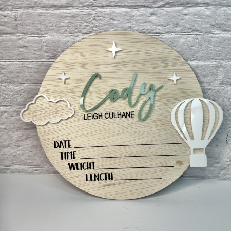 Baby Announcement - Hot Air Balloon