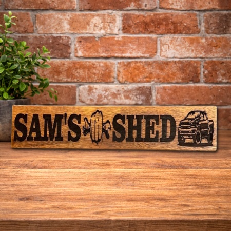 Personalised Ute and Shed Sign – Custom Laser-Engraved Wooden Plaque