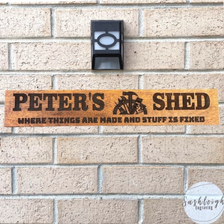 Personalised Shed Maker’s Sign – Custom Engraved Timber Plaque
