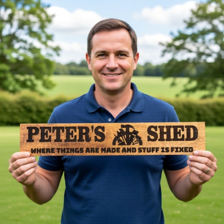 Personalised Shed Maker’s Sign – Custom Engraved Timber Plaque
