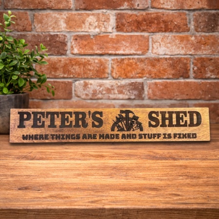 Personalised Shed Maker’s Sign – Custom Engraved Timber Plaque