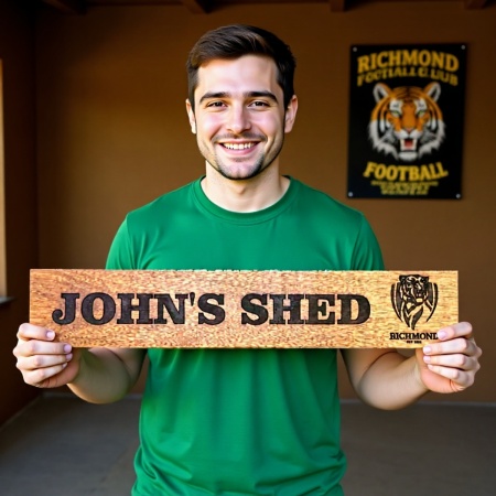 Personalised Footy Shed Sign – Custom Engraved Team-Themed Plaque