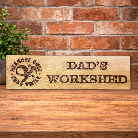 Personalised Workshed Sign – Custom Engraved Timber Plaque for DIY Enthusiasts