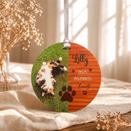 Pet Memorial Ornament - Your paws left pawprints