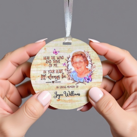 Missing Someone Special – Personalised Photo Memorial Ornament (Acrylic, 80mm)