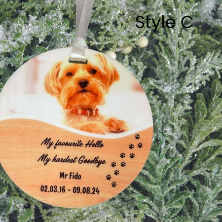 Pet Memorial Ornament - Left Paw Prints