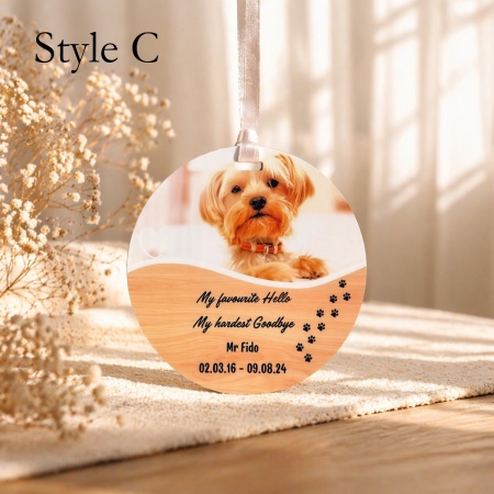Personalised Pet Memorial Ornament – Custom Photo Keepsake Decoration