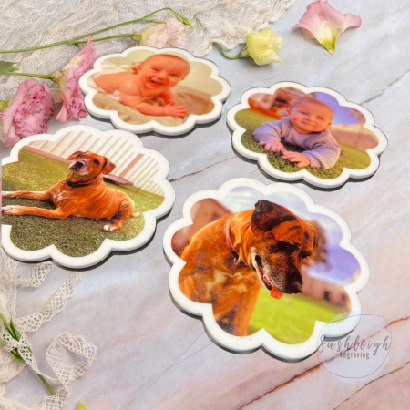 Photo Coasters - Scalloped - Set of 4
