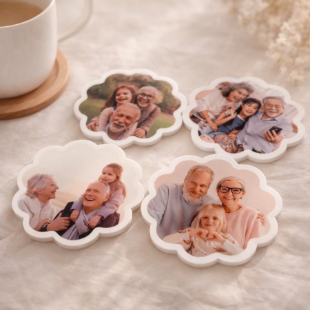 Photo Coasters - Scalloped - Set of 4
