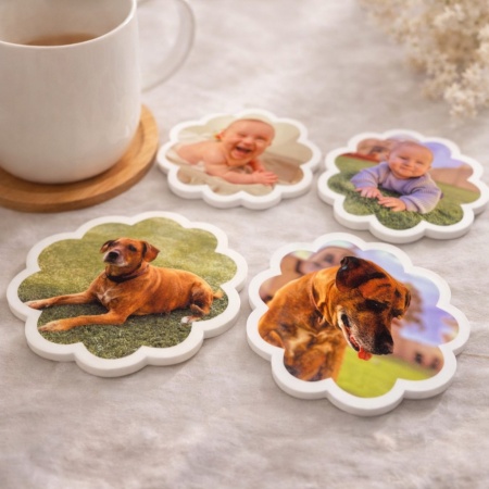 Photo Coasters - Scalloped - Set of 4