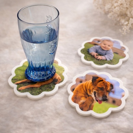 Photo Coasters - Scalloped - Set of 4