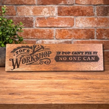 Personalised Fix-It Workshop Sign – Custom Laser-Engraved Wooden Plaque